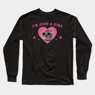 sad hamster meme i'm just a girl Long Sleeve T-Shirt